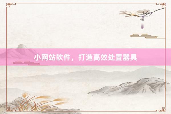 小网站软件，打造高效处置器具